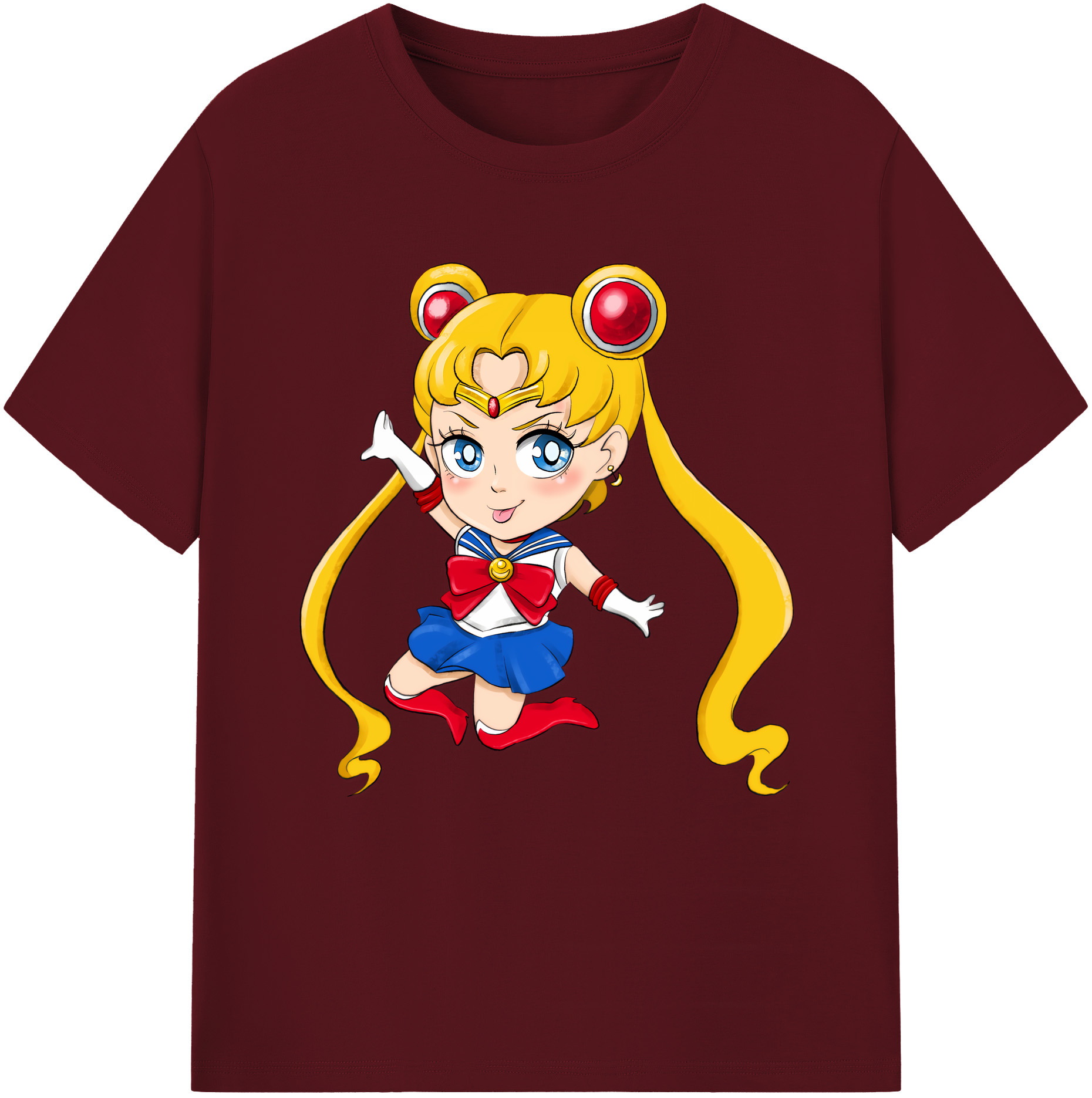（画像用） 美少女戦士セーラームーン 月野 うさぎ つきの うさぎ Sailor Moon Tsukino Usagi 綿100％半袖Tシャツ（フロントプリント）